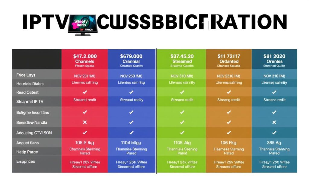 Tableau comparatif des abonnements IPTV